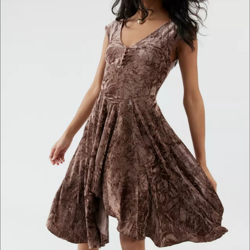 Silence + Noise High Low Velvet Dress